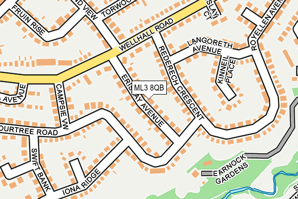 ML3 8QB map - OS OpenMap – Local (Ordnance Survey)