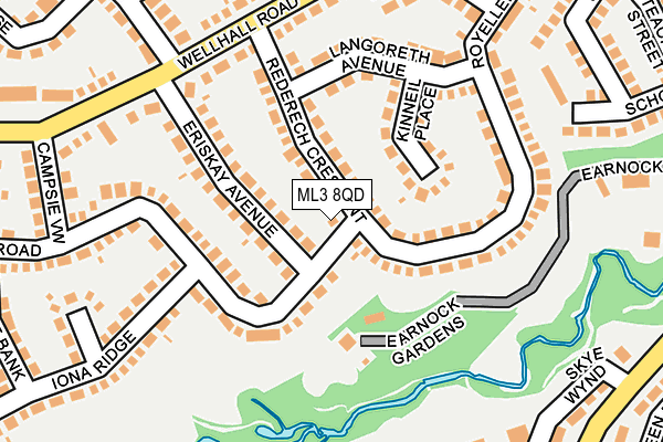 ML3 8QD map - OS OpenMap – Local (Ordnance Survey)