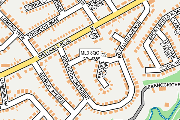 ML3 8QG map - OS OpenMap – Local (Ordnance Survey)