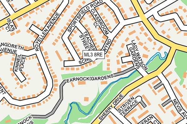 ML3 8RE map - OS OpenMap – Local (Ordnance Survey)