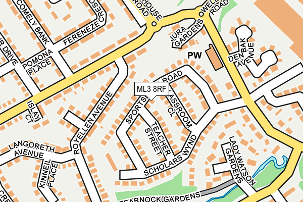ML3 8RF map - OS OpenMap – Local (Ordnance Survey)