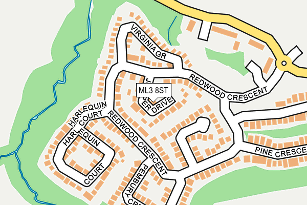 ML3 8ST map - OS OpenMap – Local (Ordnance Survey)