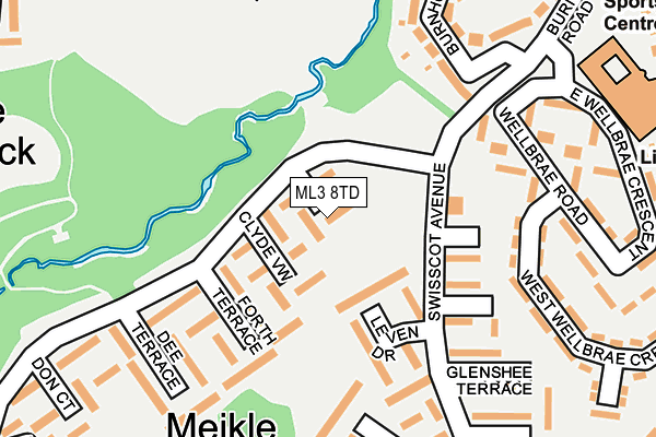 ML3 8TD map - OS OpenMap – Local (Ordnance Survey)