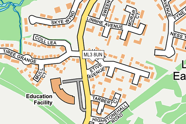 ML3 8UN map - OS OpenMap – Local (Ordnance Survey)