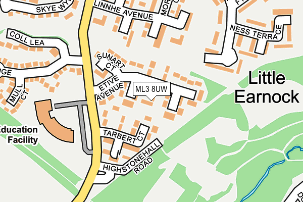 ML3 8UW map - OS OpenMap – Local (Ordnance Survey)