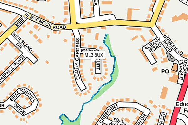 ML3 8UX map - OS OpenMap – Local (Ordnance Survey)