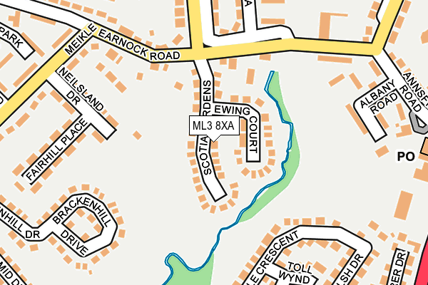 ML3 8XA map - OS OpenMap – Local (Ordnance Survey)