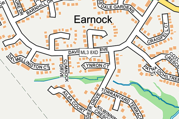 ML3 8XD map - OS OpenMap – Local (Ordnance Survey)