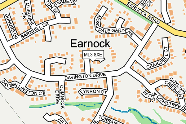 ML3 8XE map - OS OpenMap – Local (Ordnance Survey)