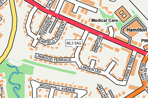 ML3 9AG map - OS OpenMap – Local (Ordnance Survey)