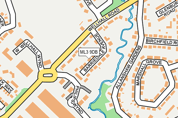ML3 9DB map - OS OpenMap – Local (Ordnance Survey)