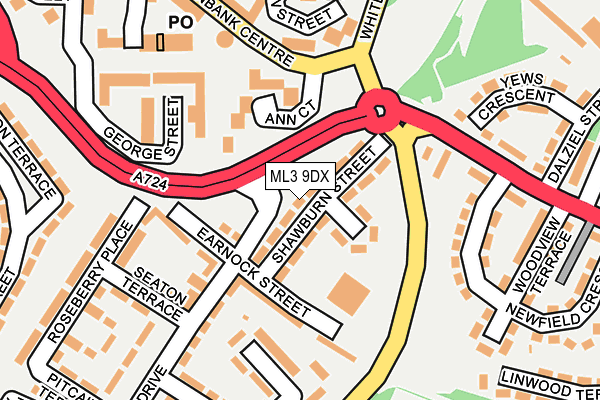 ML3 9DX map - OS OpenMap – Local (Ordnance Survey)