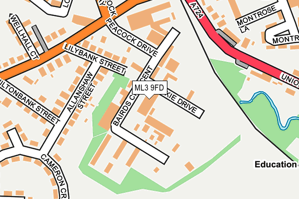 ML3 9FD map - OS OpenMap – Local (Ordnance Survey)