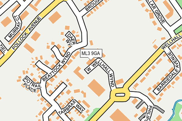 ML3 9GA map - OS OpenMap – Local (Ordnance Survey)
