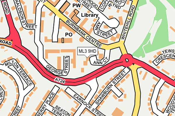 ML3 9HD map - OS OpenMap – Local (Ordnance Survey)