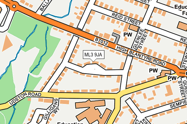 ML3 9JA map - OS OpenMap – Local (Ordnance Survey)