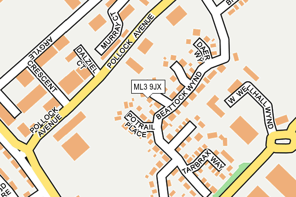 ML3 9JX map - OS OpenMap – Local (Ordnance Survey)