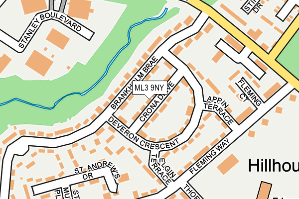 ML3 9NY map - OS OpenMap – Local (Ordnance Survey)