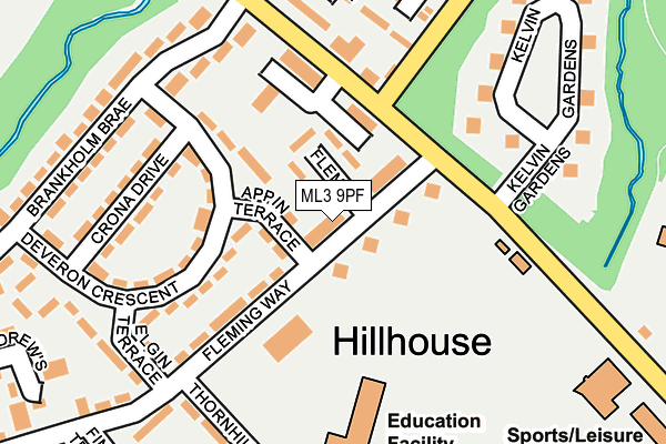 ML3 9PF map - OS OpenMap – Local (Ordnance Survey)