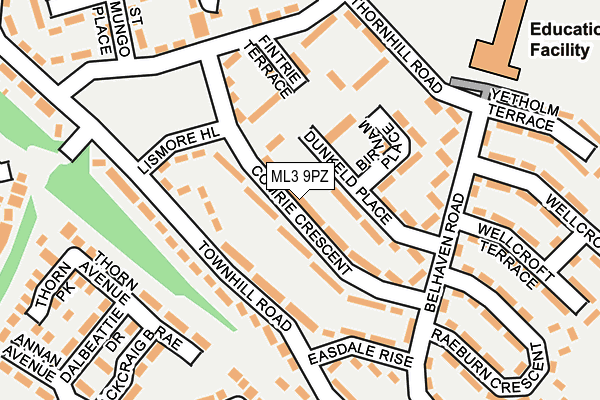ML3 9PZ map - OS OpenMap – Local (Ordnance Survey)