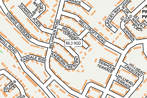 ML3 9QD map - OS OpenMap – Local (Ordnance Survey)