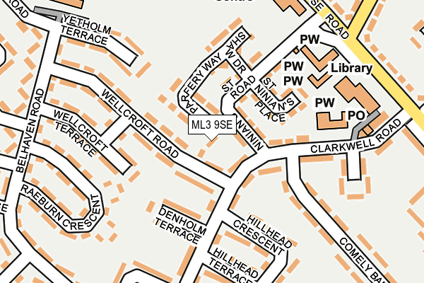 ML3 9SE map - OS OpenMap – Local (Ordnance Survey)