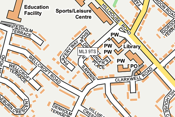 ML3 9TS map - OS OpenMap – Local (Ordnance Survey)