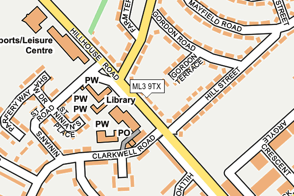 ML3 9TX map - OS OpenMap – Local (Ordnance Survey)