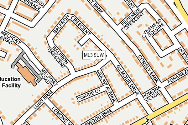 ML3 9UW map - OS OpenMap – Local (Ordnance Survey)