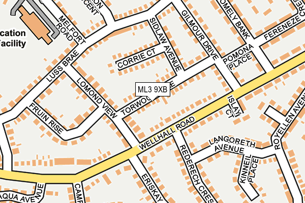 ML3 9XB map - OS OpenMap – Local (Ordnance Survey)