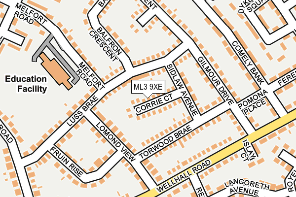 ML3 9XE map - OS OpenMap – Local (Ordnance Survey)