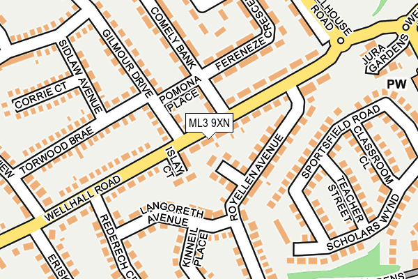 ML3 9XN map - OS OpenMap – Local (Ordnance Survey)