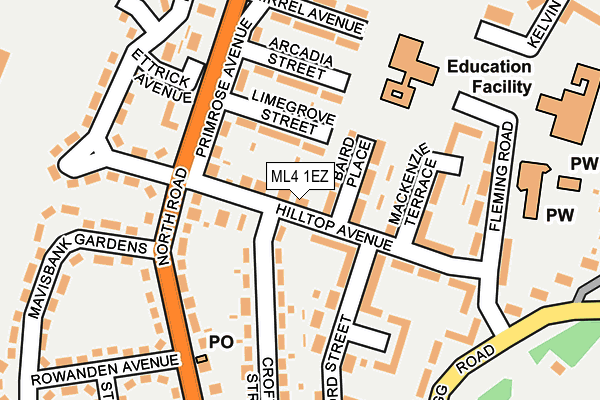 ML4 1EZ map - OS OpenMap – Local (Ordnance Survey)