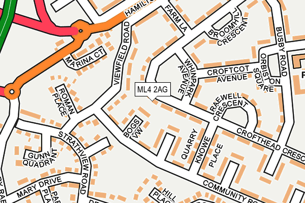 ML4 2AG map - OS OpenMap – Local (Ordnance Survey)