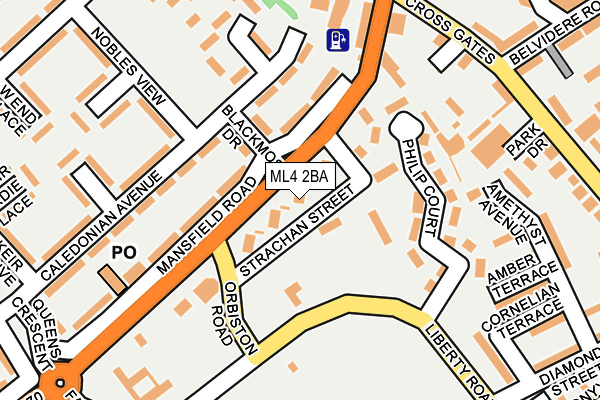 ML4 2BA map - OS OpenMap – Local (Ordnance Survey)