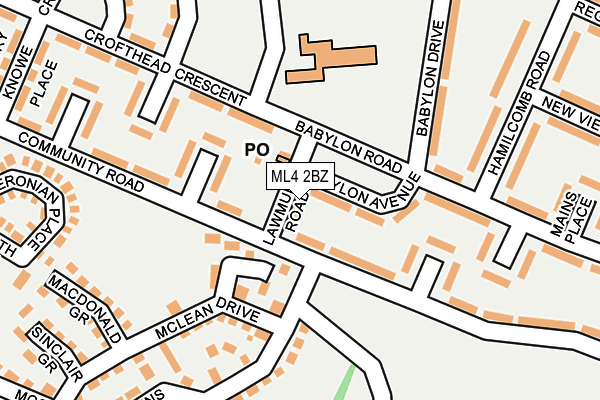 ML4 2BZ map - OS OpenMap – Local (Ordnance Survey)