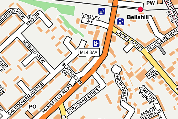 ML4 3AA map - OS OpenMap – Local (Ordnance Survey)