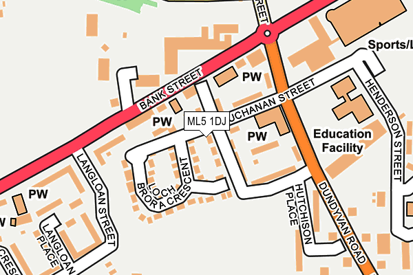 ML5 1DJ map - OS OpenMap – Local (Ordnance Survey)