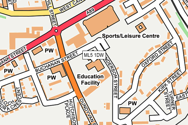 ML5 1DW map - OS OpenMap – Local (Ordnance Survey)