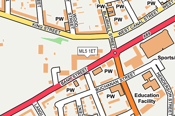 Map of PRIME GYM  COATBRIDGE LTD at local scale