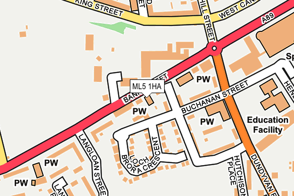 ML5 1HA map - OS OpenMap – Local (Ordnance Survey)