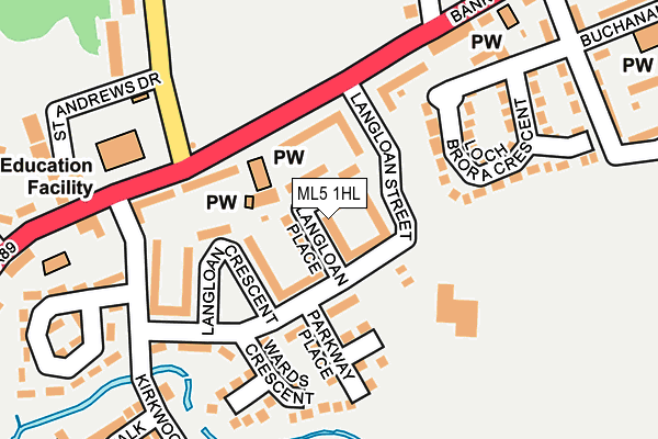 ML5 1HL map - OS OpenMap – Local (Ordnance Survey)