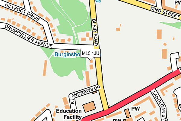 ML5 1JU map - OS OpenMap – Local (Ordnance Survey)