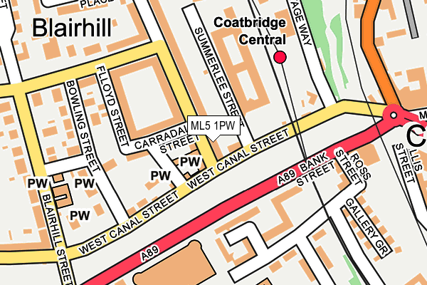 ML5 1PW map - OS OpenMap – Local (Ordnance Survey)