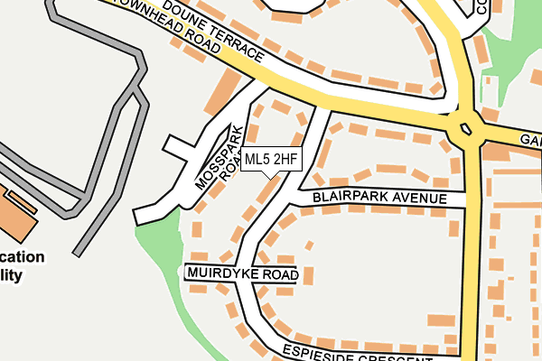 ML5 2HF map - OS OpenMap – Local (Ordnance Survey)