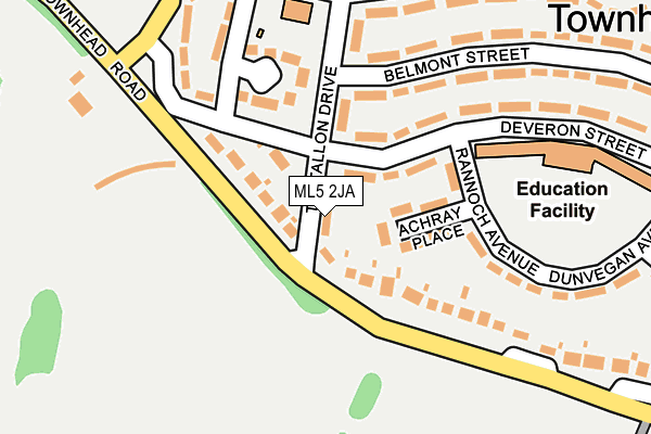 ML5 2JA map - OS OpenMap – Local (Ordnance Survey)