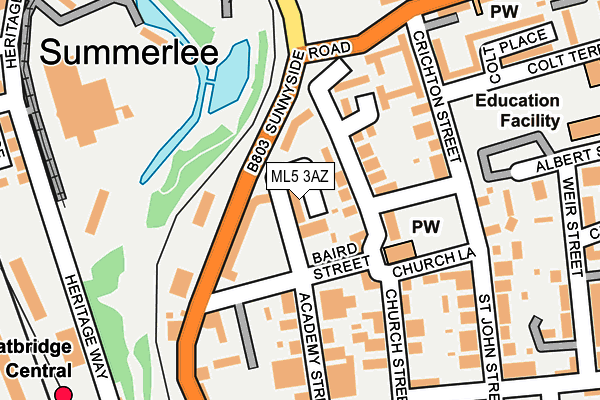 ML5 3AZ map - OS OpenMap – Local (Ordnance Survey)