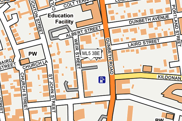 ML5 3BE map - OS OpenMap – Local (Ordnance Survey)