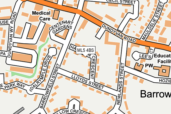 ML5 4BS map - OS OpenMap – Local (Ordnance Survey)