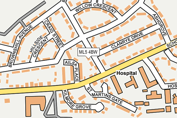 ML5 4BW map - OS OpenMap – Local (Ordnance Survey)